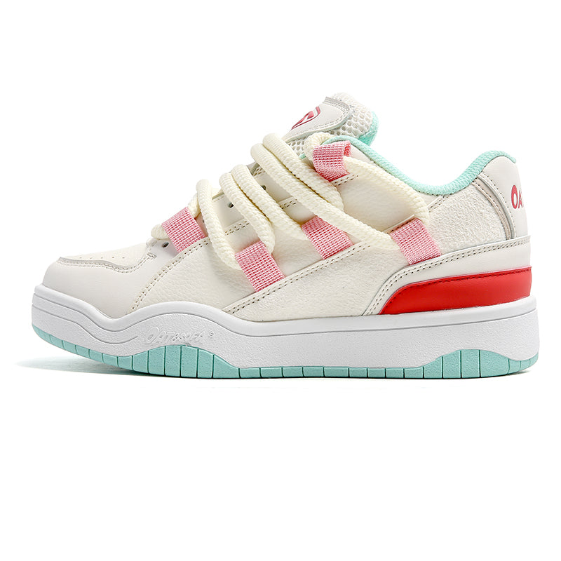 JOZZI Chunky Sneakers in Beige/Pink/Turquoise
