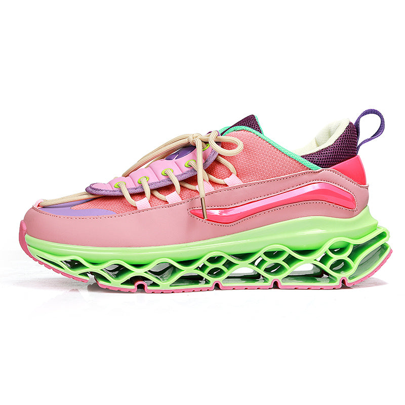 'Horizon Hurdle’ X9X Sneakers in Pink/Green
