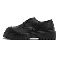 MLB LTHR-18 Metal-Plated Combat Boots in Onyx Black