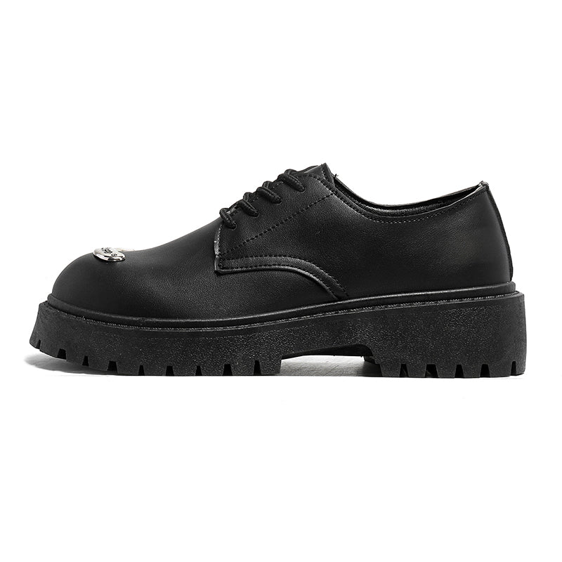 MLB LTHR-18 Metal-Plated Combat Boots in Onyx Black
