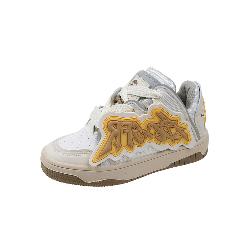 MIRREN Chunky Sneakers in White/Brown/Gray