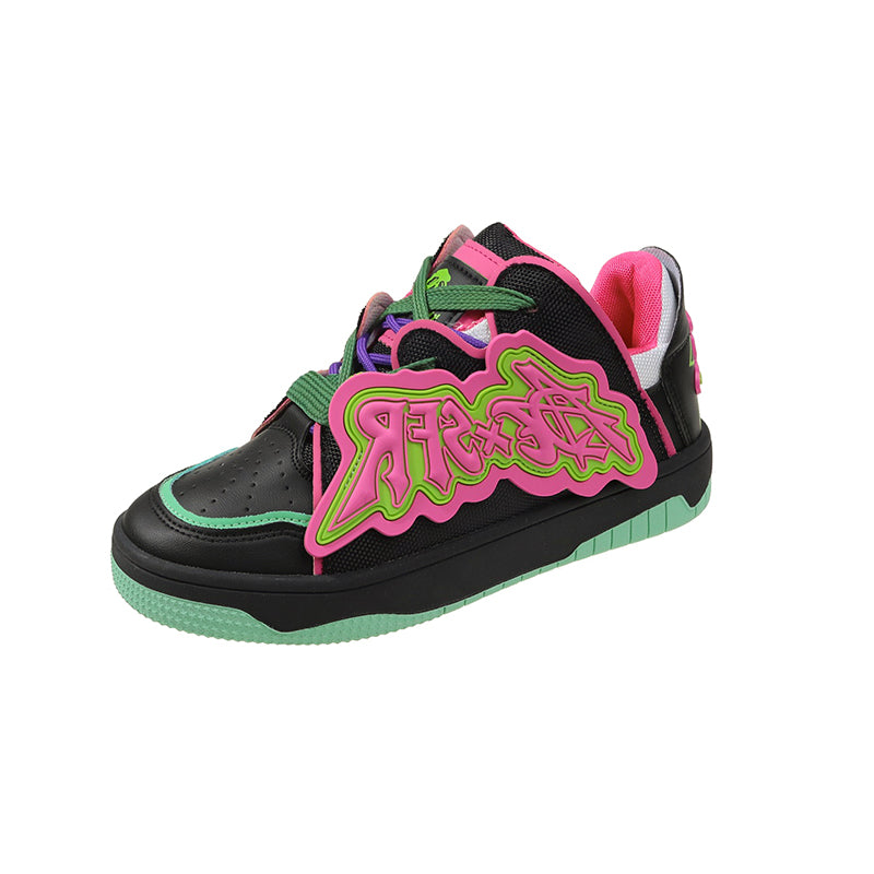 MIRREN Chunky Sneakers in Black/Pink/Green