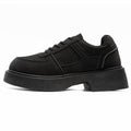 MLB LTHR-20 Chunky Platform Mesh-Detail Boots in Matte Black