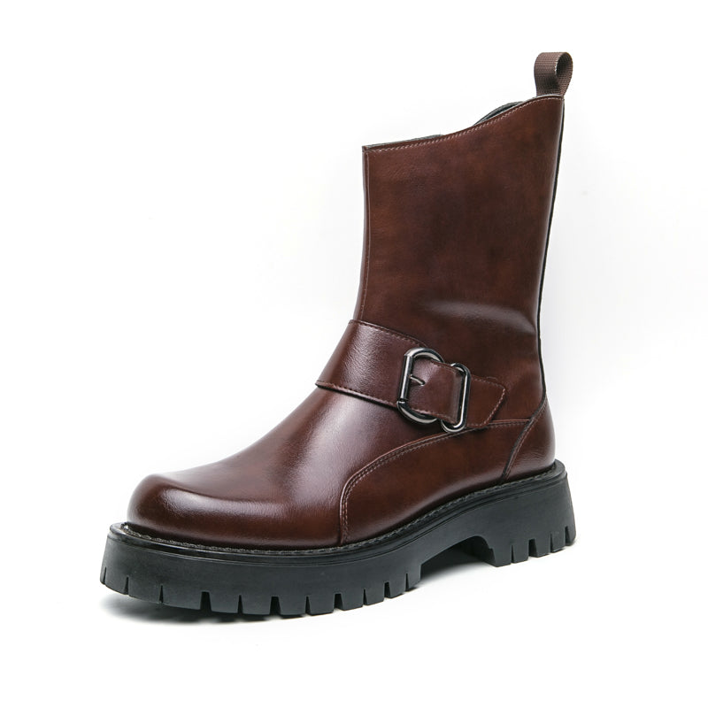 MLB LTHR-11 Rugged Mid-Calf Boots in Espresso Brown