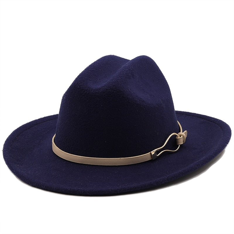 EDMUND Men's Felt Fedora Hat in Navy