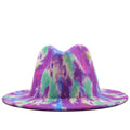 HALINA Fedora Hat in Purple/Blue