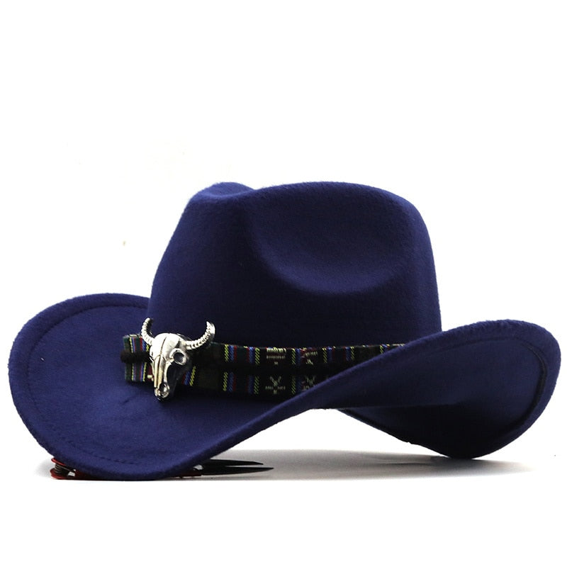 PELAYO Men's Felt Cowboy Hat in Navy