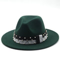 DAVINA Fedora Hat in Dark Green