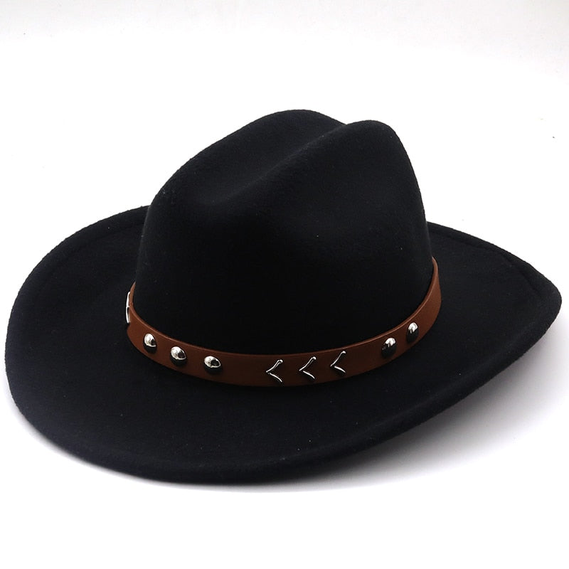 MAGNUS Men's Felt Cowboy Hat in Black