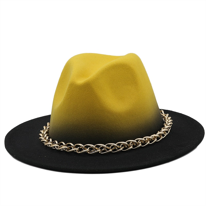 AURELIA Fedora Hat in Yellow/Black