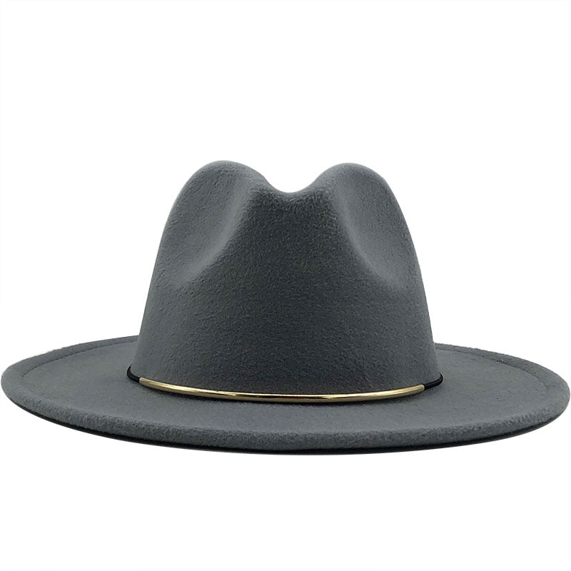 LUDWIG Men's Felt Fedora Hat in Light Grey