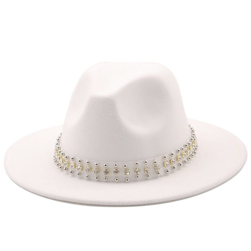 ROSAL Fedora Hat in White