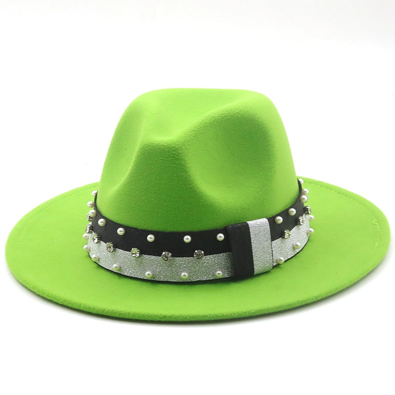 DAVINA Fedora Hat in Light Green