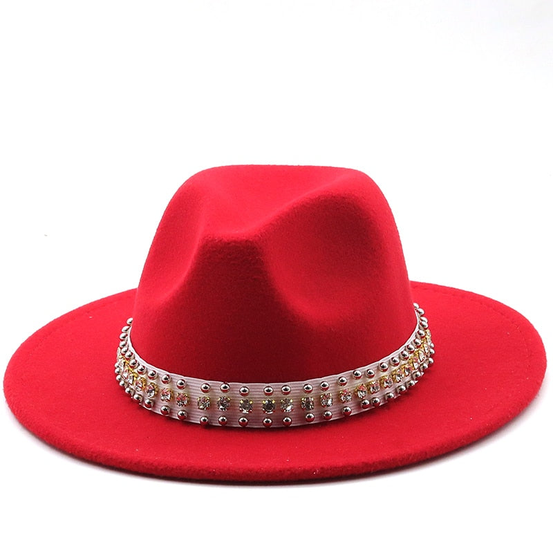 ROSAL Fedora Hat in Red