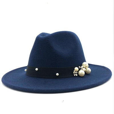 SEVYN Fedora Hat in Navy