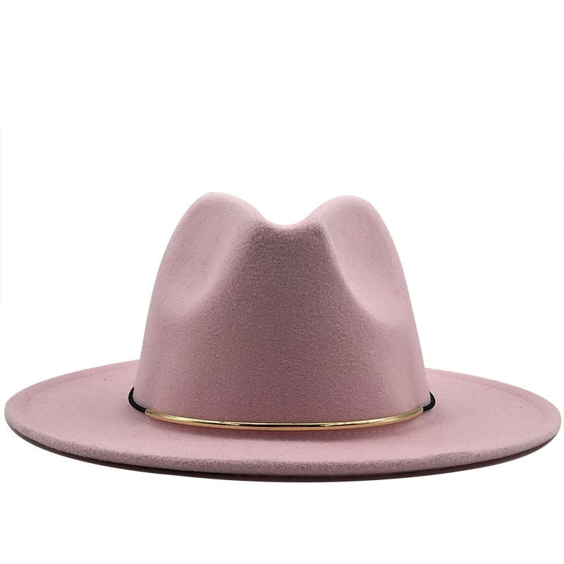 LUDWIG Men's Felt Fedora Hat in Pink