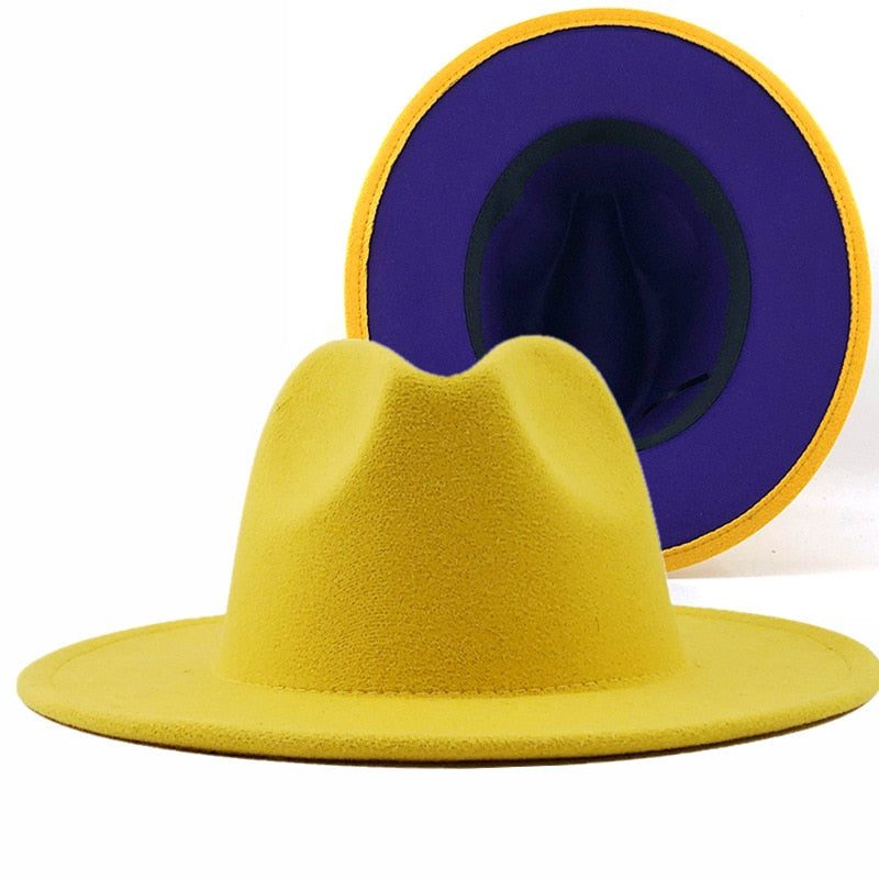 ADELINE Fedora Hat in Yellow/Purple