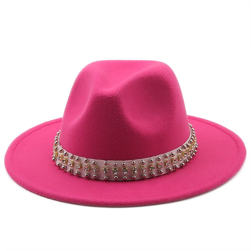 ROSAL Fedora Hat in Rose