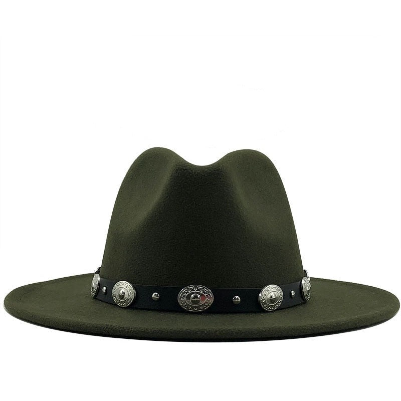 FERDINAND Men's Felt Fedora Hat in Dark Green