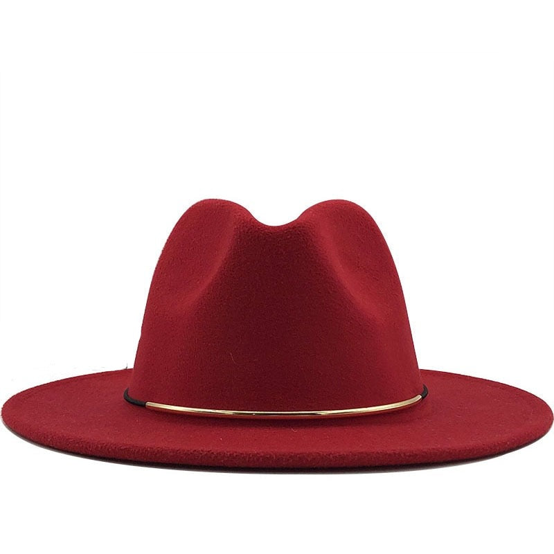 LUDWIG Men's Felt Fedora Hat in Red