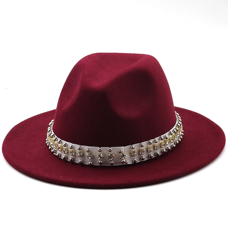 ROSAL Fedora Hat in Wine Red