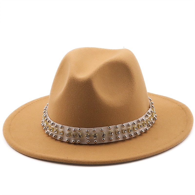ROSAL Fedora Hat in Tan
