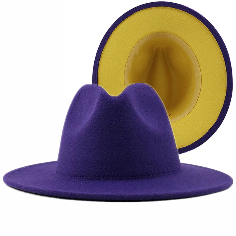 ADELINE Fedora Hat in Purple/Yellow