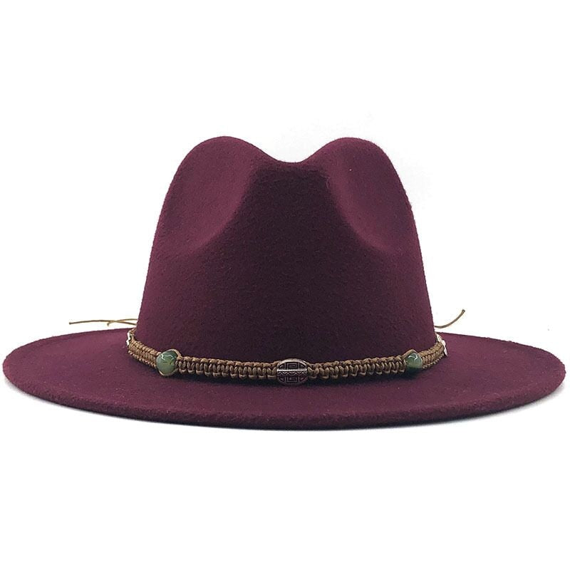 MAXIMILIAN Men's Felt Fedora Hat in Wine