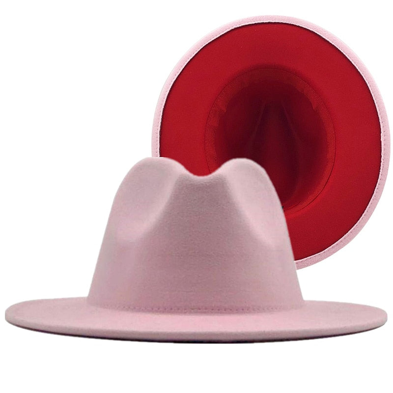 ADELINE Fedora Hat in Pink/Red