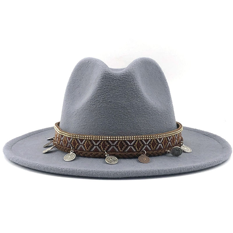 MAEVELY Fedora Hat in Light Grey
