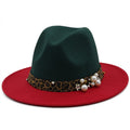 MAZIE Fedora Hat in Green/Red