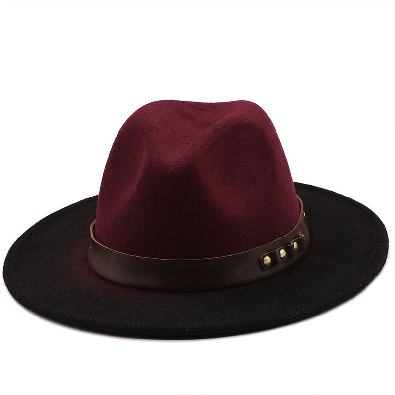 ELSHA Fedora Hat in Wine Red