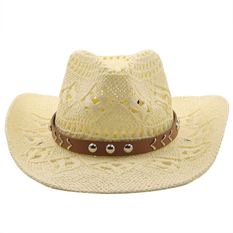 ARPAD Men's Straw Cowboy Hat in Off-White