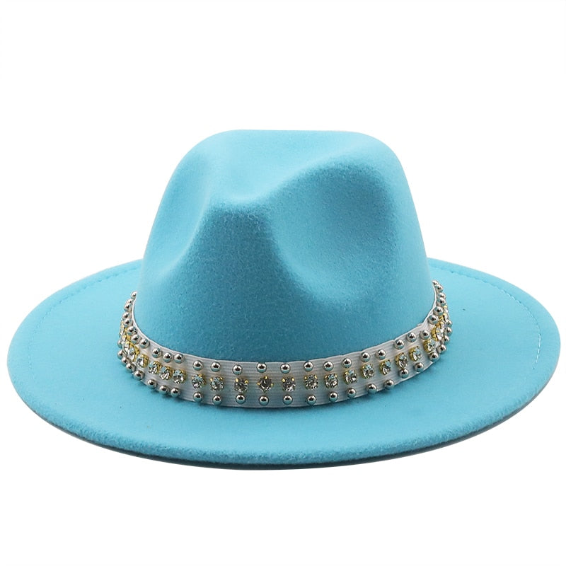 ROSAL Fedora Hat in Lake Blue