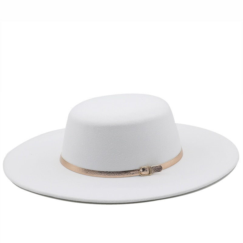 YUVELLA Fedora Hat in White