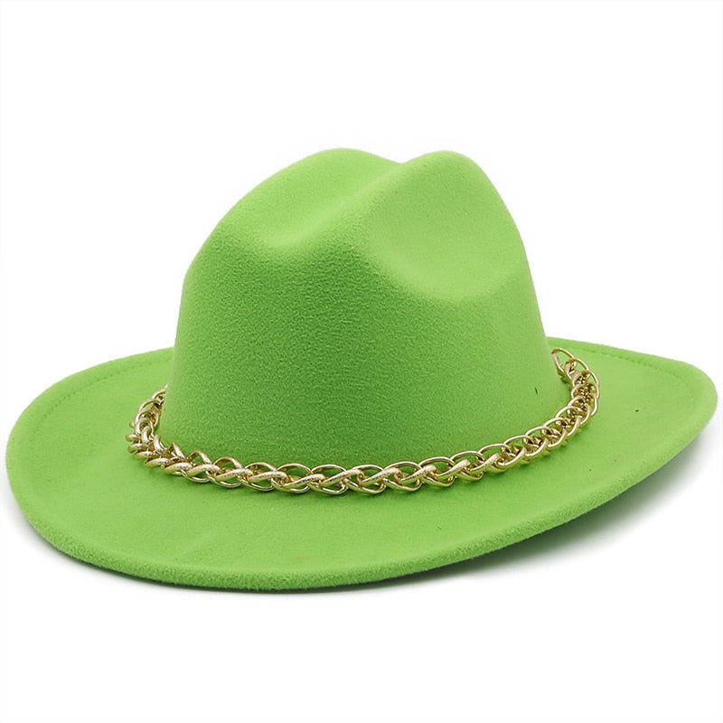 SARAHA Fedora Hat in Light Green