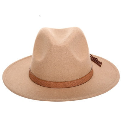 EDWARD Men's Felt Fedora Hat in Tan