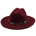FRANCIS Men's Felt Fedora Hat in Wine Red