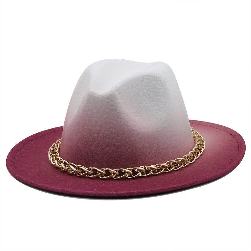 AURELIA Fedora Hat in White/Wine