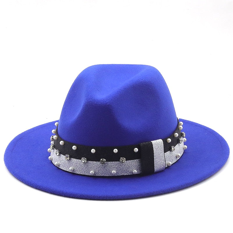 DAVINA Fedora Hat in Blue
