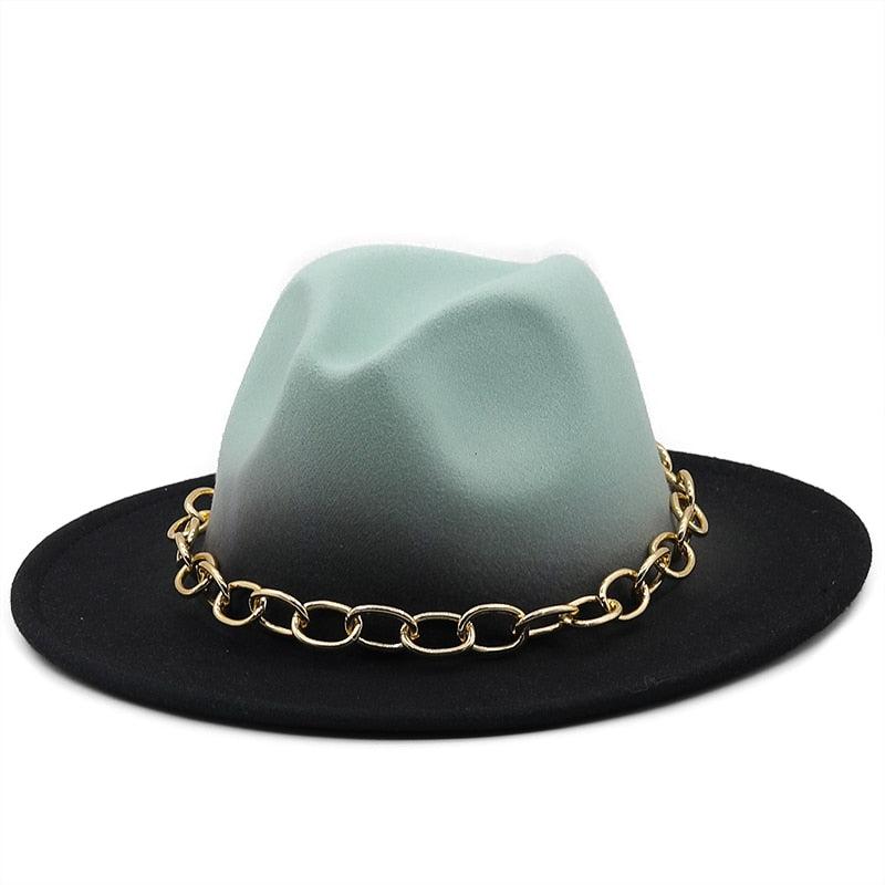 HADEN Fedora Hat in Green/Black