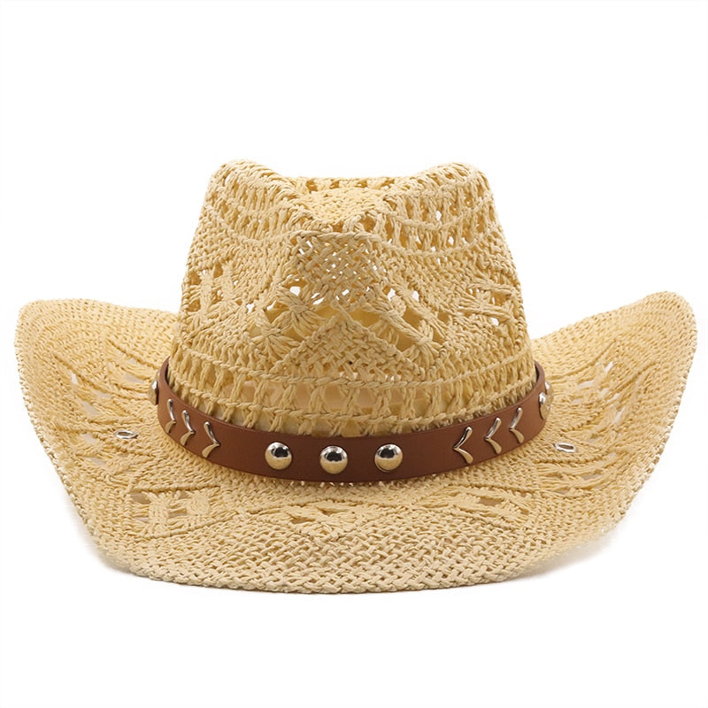 ARPAD Men's Straw Cowboy Hat in Beige