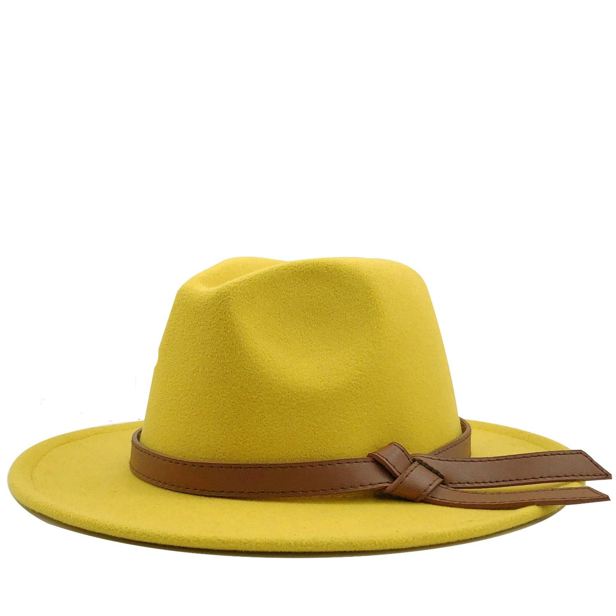 LOUIS Men's Felt Fedora Hat in Yellow