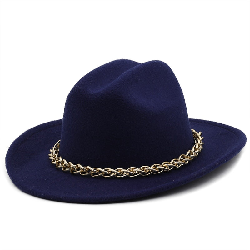SARAHA Fedora Hat in Navy