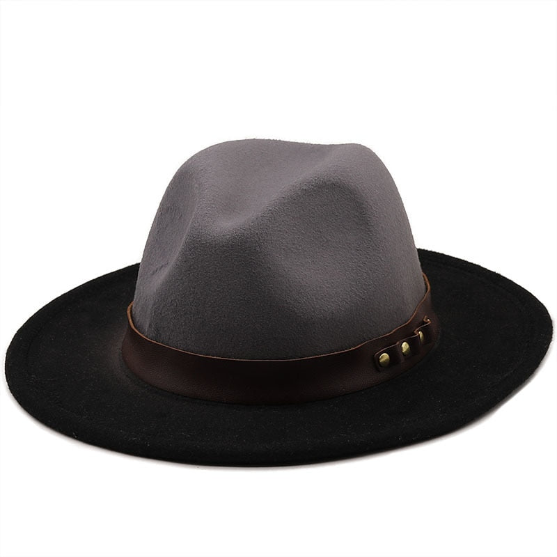 ELSHA Fedora Hat in Gray/Black