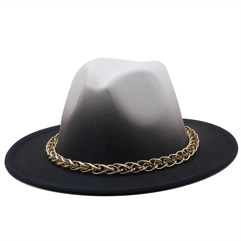 AURELIA Fedora Hat in White/Black