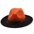 ELSHA Fedora Hat in Orange/Black
