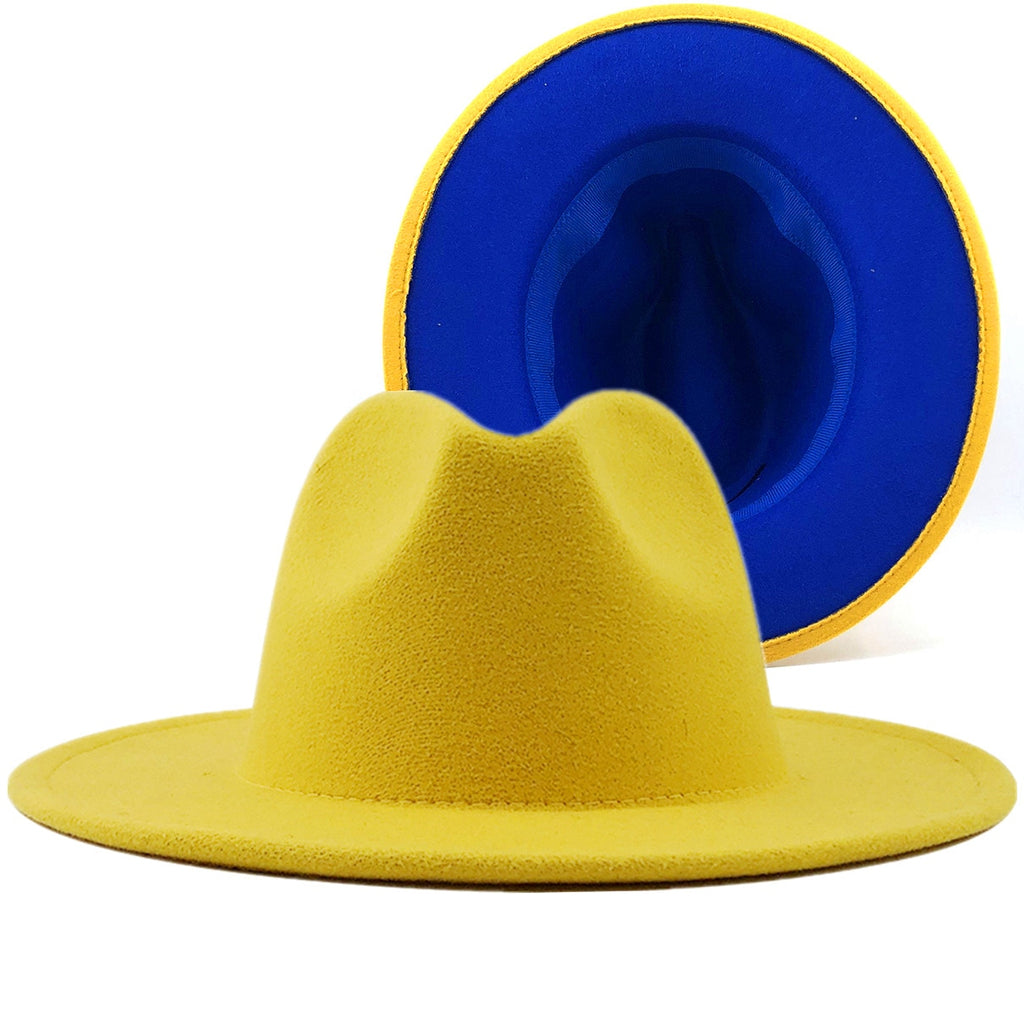 ADELINE Fedora Hat in Yellow/Blue