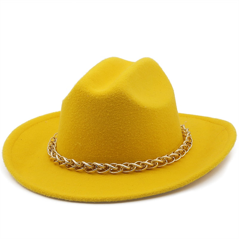 SARAHA Fedora Hat in Yellow