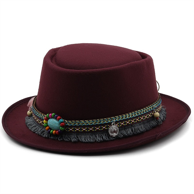 IRINA Fedora Hat in Wine Red